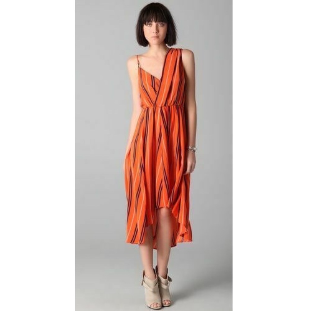 Rebecca Minkoff striped high-low dress